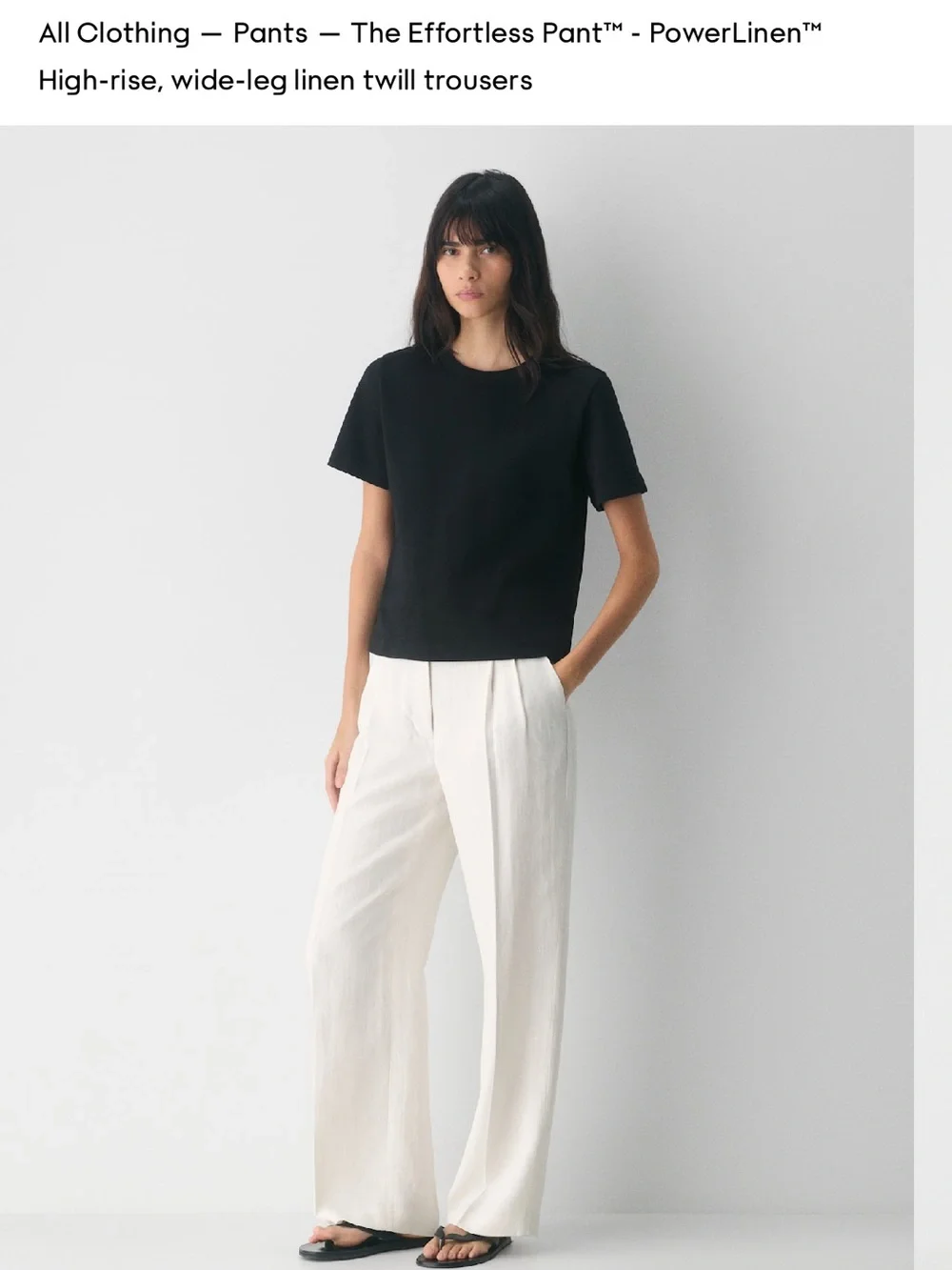 Aritzia Wide-Leg PowerLinen™ Pants in Cream